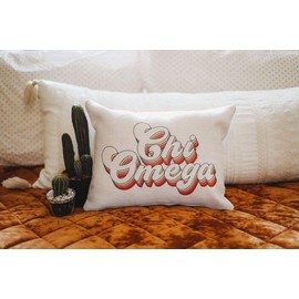 Chi Omega Sorority Retro Throw Pillow
