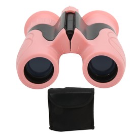 Kids Binoculars 8X Magnification Natural Rubber Glass Optical Lenses Durable Portable High Clarity Mini BinocularsPink