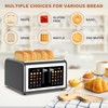4 Slice Toaster Touch Screen, Stainless Steel Toasters Digital Timer,