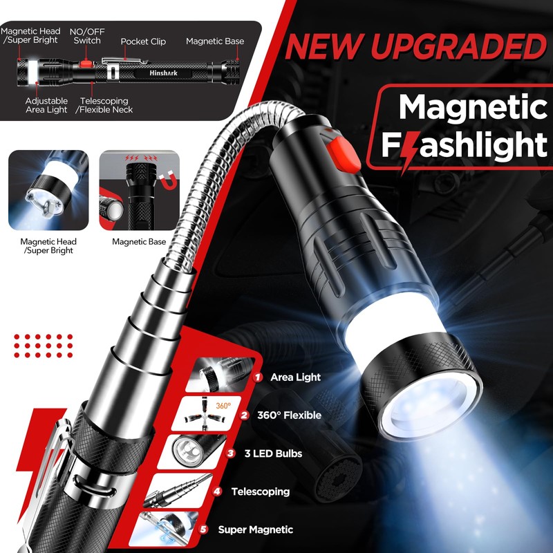 Gifts for Men, Extendable Telescoping Magnetic Pickup Tools, Anniversary Birthday