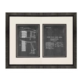 Shopping Cart Patent Art Chalkboard Print in a Beveled Black Wood Frame with a Double Mat (20" x 24") M13792