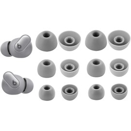 Replacement Ear Tips Compatible with Beats Studio Buds + Headphones,Fit in Case, Studio Bus Plus Silicone Tip Earbuds Tips, S/M/L 6 Pairs Cosmic Siver 713CS