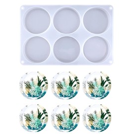 Resin Coaster Molds,6 Cavity Resin Molds Silicone Extra Deep Round Coaster Molds for Epoxy Resin,Resin Molds for Flowers Preservation,Art Casting,Cups Mats,DIY Crafts