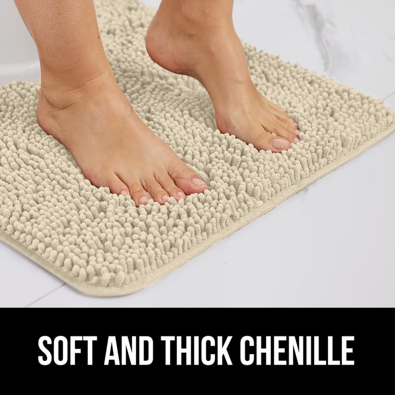GORILLA GRIP Bath Rug Mat 44x26, Thick Soft Absorbent Chenille,