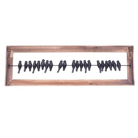 Foreside Home & Garden Bird On A Wire Wood and Metal Wall Décor, Silver