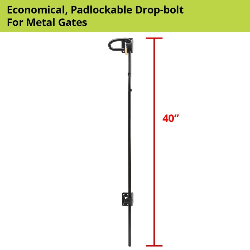 D&D Technologies QB140 Q-Bolt Drop Bolt, Padlockable with Padlock Storage