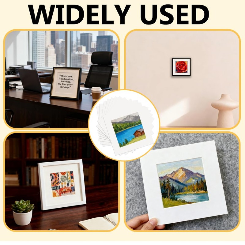 10pcs Picture Mounts, White Photo Mounts for Frames 8 X