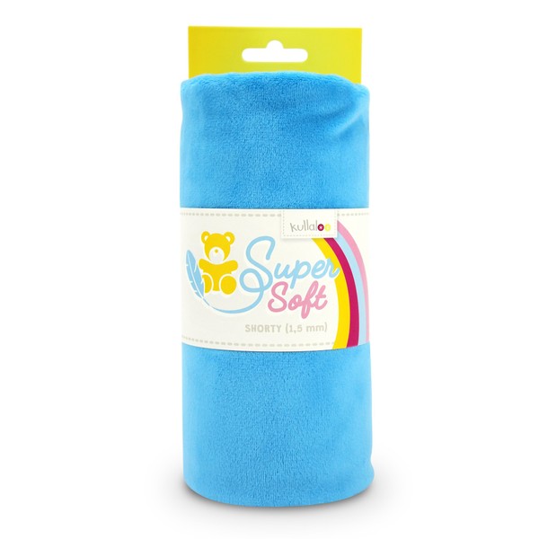 kullaloo Plush Fabric | Solid Blue Minky Fabric for Sewing