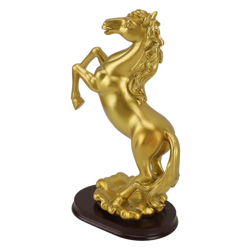 Horse Statue Gold Synthesized Resin Unique Horse Art Figurine for