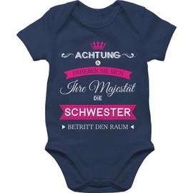 Shirtracer - Baby Bodysuit Boy Girl - Your Majesty the Sister, 1 Navy Blue, 0-3 months