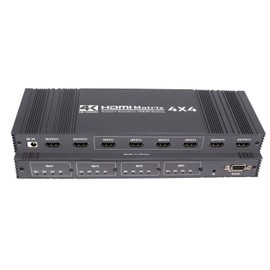 4K 4x4 HDMI Matrix Switch- Ultra HD Video Splitter,Type-c Input 4K 1080P 4x4HDMI DVI TV Video Wall Controller Processor