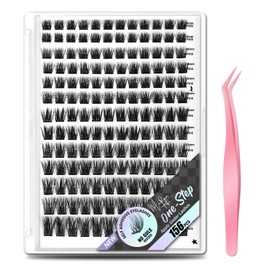 Madam Fifi 156 PCS Self-Adhesive Lash Clusters – No Glue Needed, Dual-Row Sticky Strip Lashes, DIY Individual Lash Extensions, Super Hold False Eyelashes (Volume-Mixed)