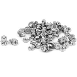 TA-VIGOR M4 x 10mm Stainless Steel Hex Head Bolts Nuts Washers Set, Silver Tone Fastener Kit for DIY, Machinery Repair Equipment Assembly 3D Printing Projects, 25 Sets