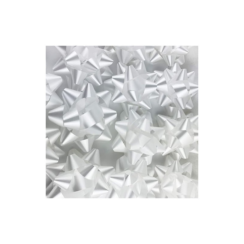 Worlds White Confetti Gift Bows Star Gift Bows for Christmas