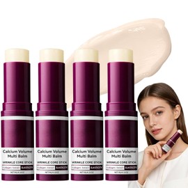 4 PCS Bálsamo Multi Volumen de Calcio,Barra de Cuidado de Ojos,Barra Hidratante de ColáGeno,Núcleo de Arrugas,Extracto de Colágeno y Elastina...      