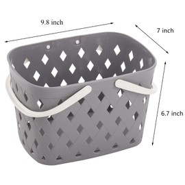 Hacaroa 3 Stück Tragbare Dusche Caddy mit Griffen, Kunststoff Tote Storage Basket Toiletry Organizer Bin für die Aufbewahrung von Seife, Shampoo, Kosmetik, Bad, College Dorm, Küche, Camp, 3 Farben