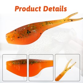 Bombite Crappie Baits,24pcs Split-Tail Crappie Lures Crappie Bait Fishing Soft Plastic Lures for Crappie Bluegill Panfish Trout Bass
