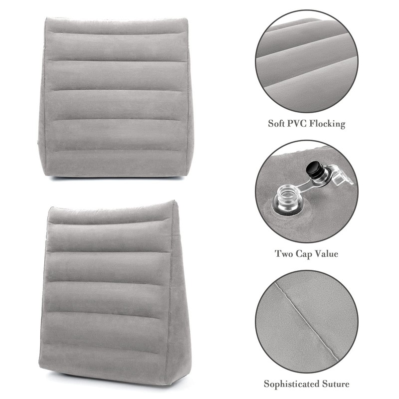 Inflatable Wedge Pillow for Sleeping, Portable Travel Wedge Pillow for