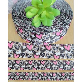 5/8, 7/8 and 1.5" (1 YD) Valentine's Day Grosgrain Ribbon Hearts Love Hair Bows - 5/8 Inch
