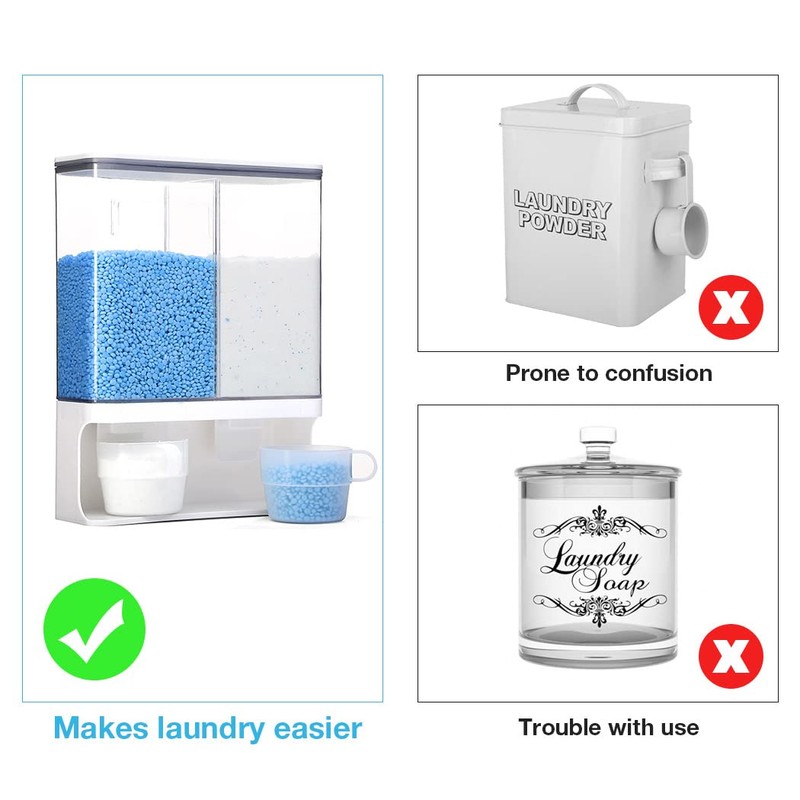 Conwomin Laundry Detergent Dispenser, Wall Mounted Laundry Scent Boosters Beads