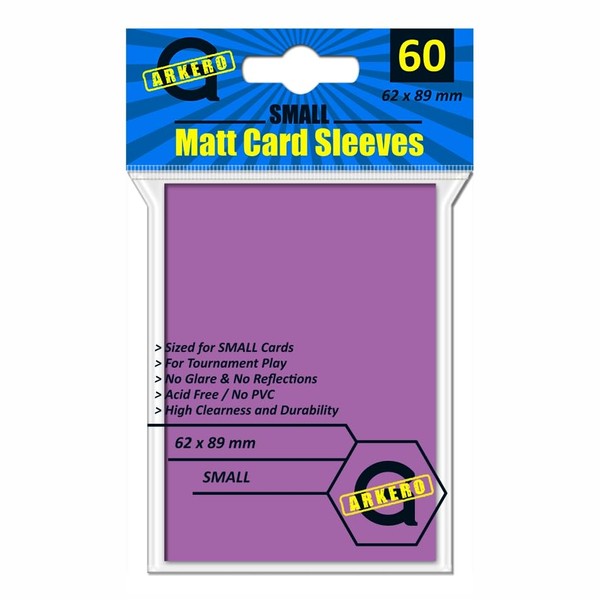 Arkero-G 60 Small Matt Card Sleeves Purple/Purple (Matte Card Sleeves)