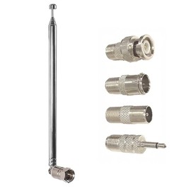 Audiophan Antenna Telescopic FM Radio AFANT (75cm 7 Section Tumbled Type) + 4 Conversion Adapters