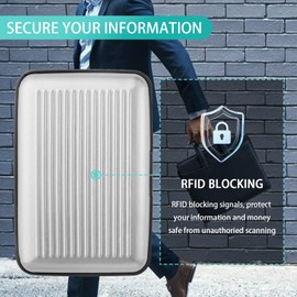 cobee 2 Stück Mini Kreditkartenetui RFID Blockierender Kreditkartenschutz Aluminium Visitenkartenetui für Frauen oder Männer ID Organizer Wallet mit 6 Slots ID Case Travel Wallet (Schwarz, Silber)
