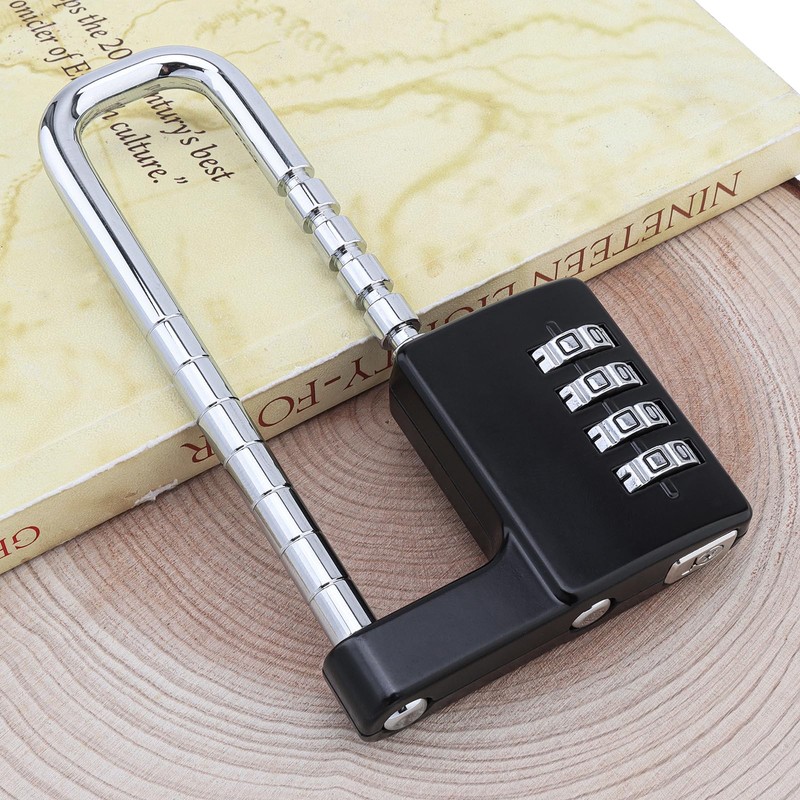 HOJLKLD Cabinet Lock, 4 Digit Combination Padlock, Stainless Steel Gym