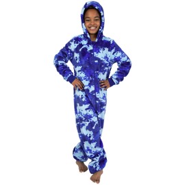 Harry Bear Onesie Children&#39;s Camo Pyjamas for Boys Fleece Pyjamas Children, blue