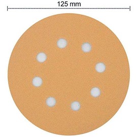 60 80 120 150 240 Grits 5 PCS Each Grits 8-Holes Sandpaper Sanding Hook and Loop Discs Pads 5inch(125mm) Sanding Discs Orbital Sander Discs