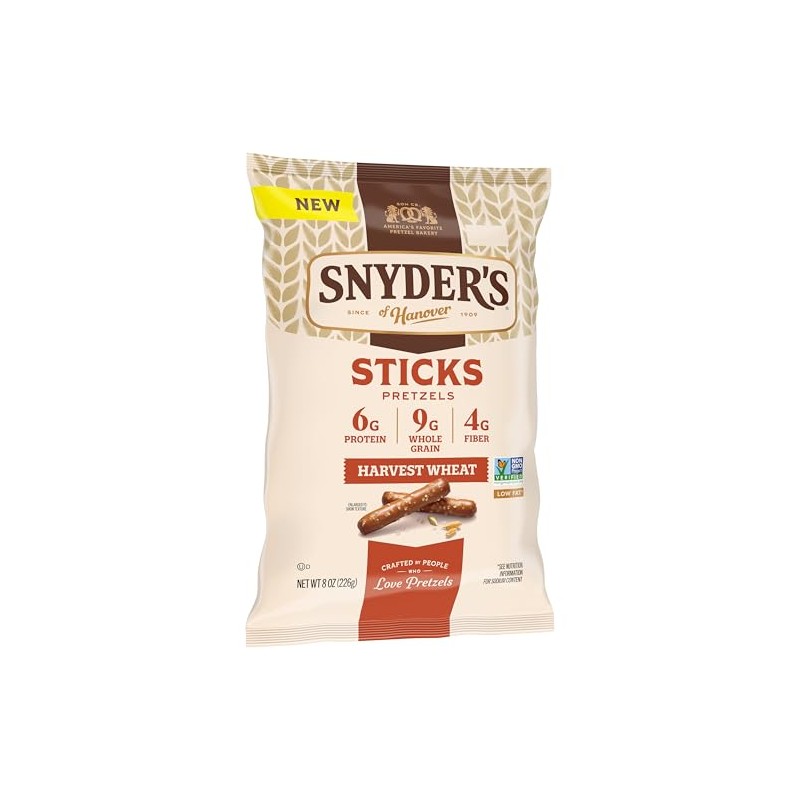 Snyder's of Hanover Harvest Wheat Pretzels Sticks, 8 Oz Bag