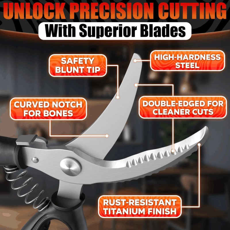 Liberhaus Heavy Duty Poultry Shears – Stainless Steel Meat Scissors