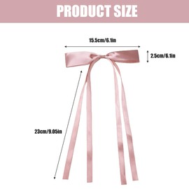 WeddHuis 6 Pieces Hair Bow for Women Hair Clip Hair Band Ponytail Holder Metal Clips Silky Satin Hair Bows