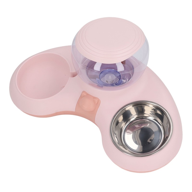 Double Cat Bowls Pet Food and Water Bowl Set Tilted