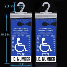 Car Handicap Placard Holder 10.6" x 5", Ultra Transparent Plastic - Pack: Pack 6