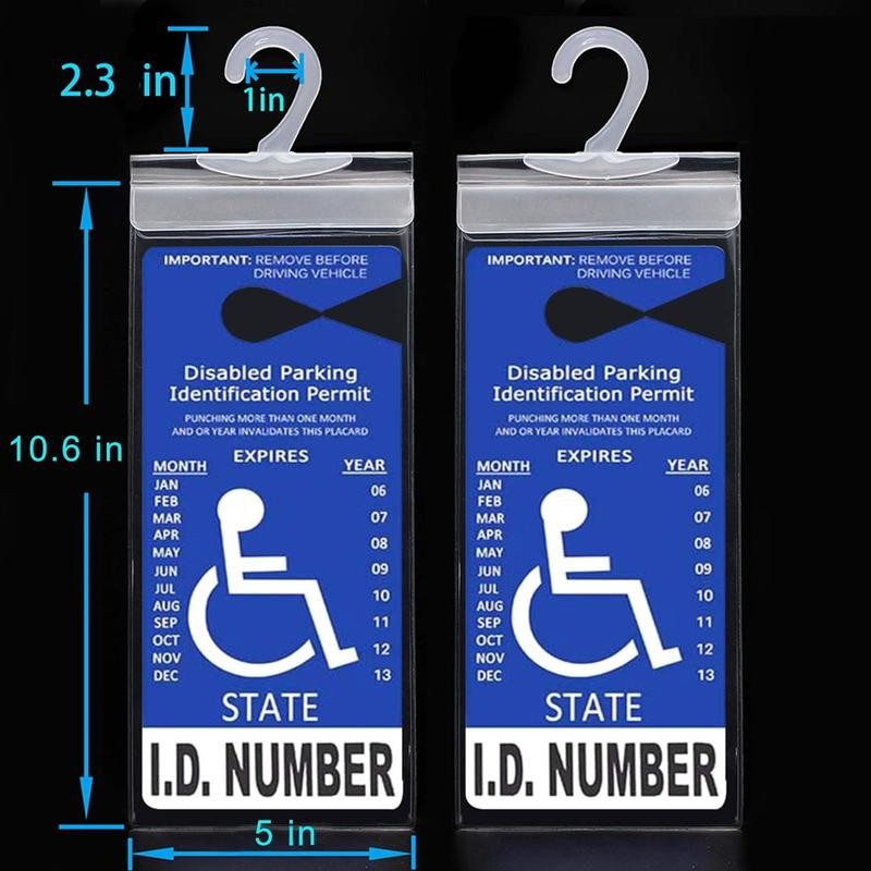 Car Handicap Placard Holder 10.6" x 5", Ultra Transparent Plastic