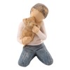 2pcs Man&Woman Hugging Pets Shape Resin Figurine Decoration Statue Model
