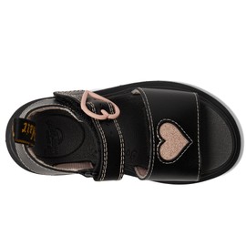 Dr. Martens Girls Marlowe Hearts (Little Big Kid) Sandal, Black, 11