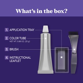 Just For Men Touch of Gray Mustache & Beard, Beard Coloring for Gray Hair with Brush Included for Easy Application, Great for a Salt and Pepper Look - Dark Brown & Black, B-45/55, Pack of 1