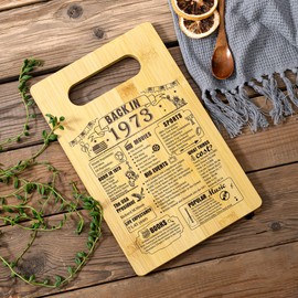 52th Birthday Gifts For Women or Men, Back In 1973 Cutting Board 52th Birthday Decorations, 52 Year Old Anniversary Birthday Gifts