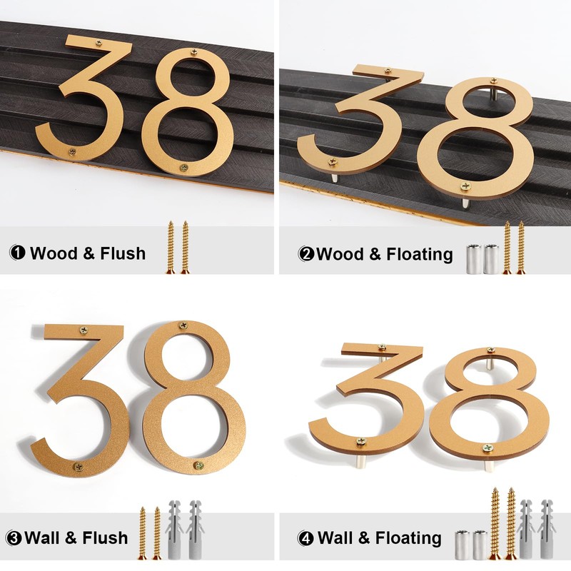 5 Inch Address Numbers 4 - Easy Installation With Screw