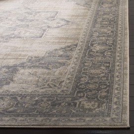 SAFAVIEH Brentwood Collection 2' x 4' Cream/Grey BNT865B Medallion Distressed Non-Shedding Living Room Bedroom Accent Rug