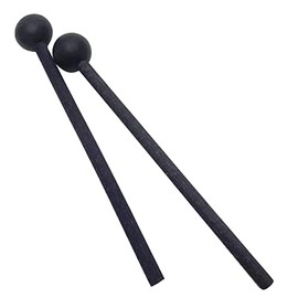 TUOREN 1 Pair 7.5 Inch Long Rubber Xylophone Mallets Tongue Drum Mallets Percussion Sticks Hammer with Wooden Handle Music Instrument Accessory (Black)