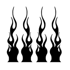 4 Pack 15CM/6Inch Flame Reflective Vinyl Sticker Decal for Car Track Vehicl Motorcycle Bike Skateboard Laptop DIY Decoration (Black)