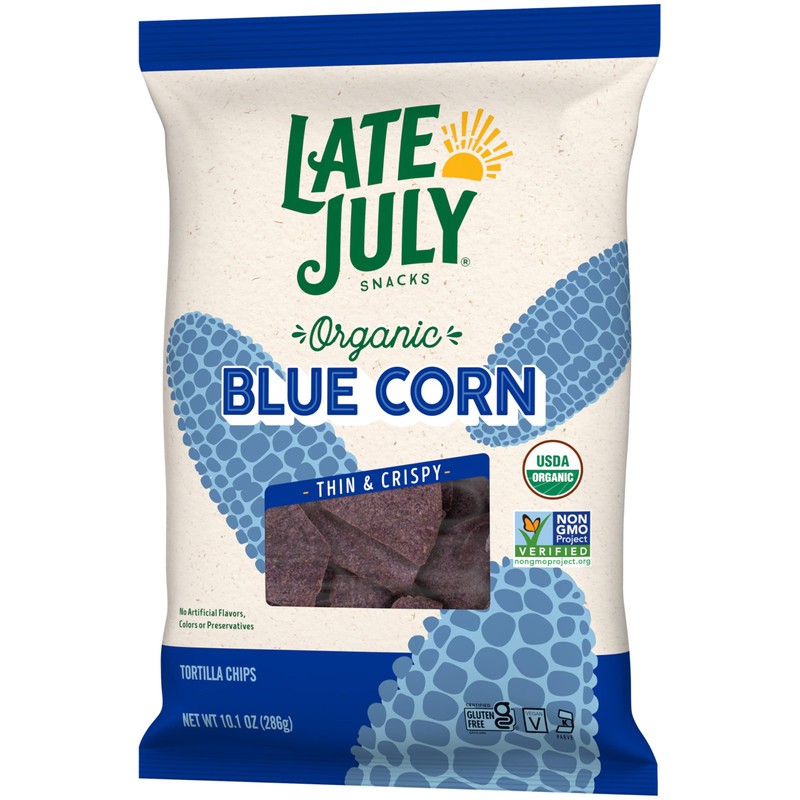 Late July Blue Corn Organic Tortilla Chips, 10.1 Oz Bag