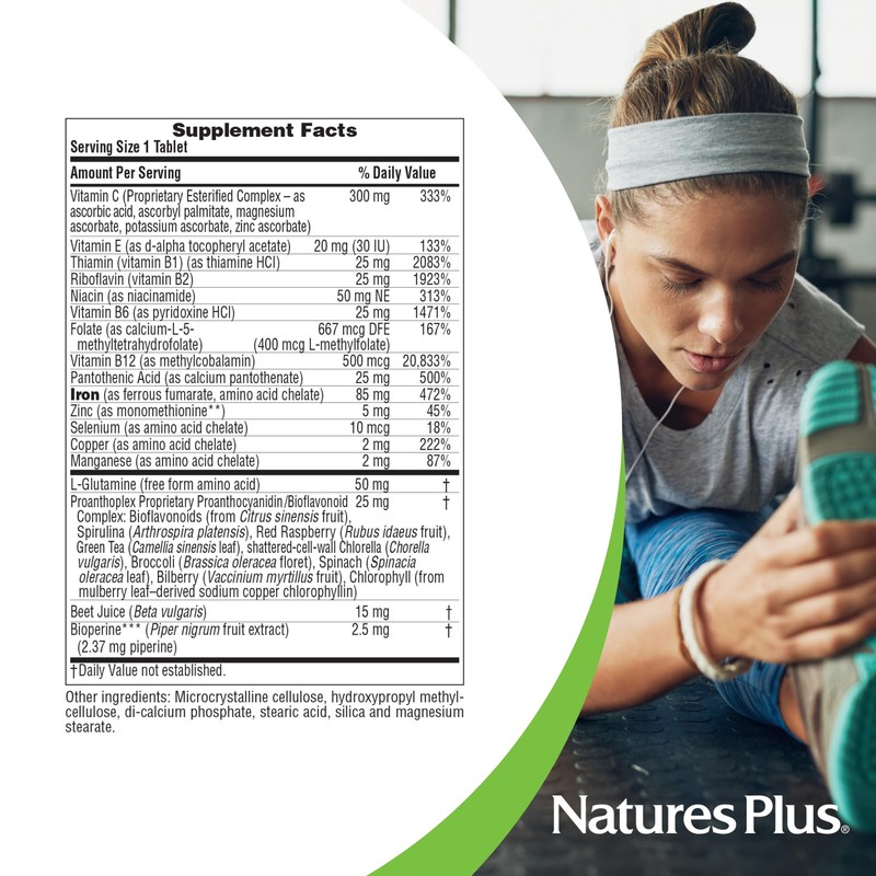 NaturesPlus Hema-Plex Iron - 30 Slow-Release Tablets - 85 mg