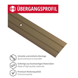 Gedotec transition profile transition rail aluminium flat perforated width 37 mm 3 colours 100 cm and 200 cm brand quality for your living area.