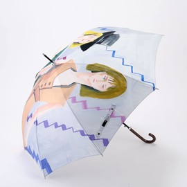 KASANOWA Umbrella for Rain and Rainy Weather, Fiberglass, Synthetic Leather, 23.6 inches (60 cm), Jump Mayumi Sun, Each step