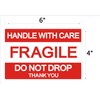 RBHK 4" x 6" Fragile Stickers Handle with Care Warning