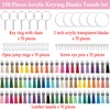Duufin 400 Pieces Acrylic Key Ring Blanks Set with Leather